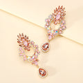 Rhinestone Teardrop Pendant Large Earrings