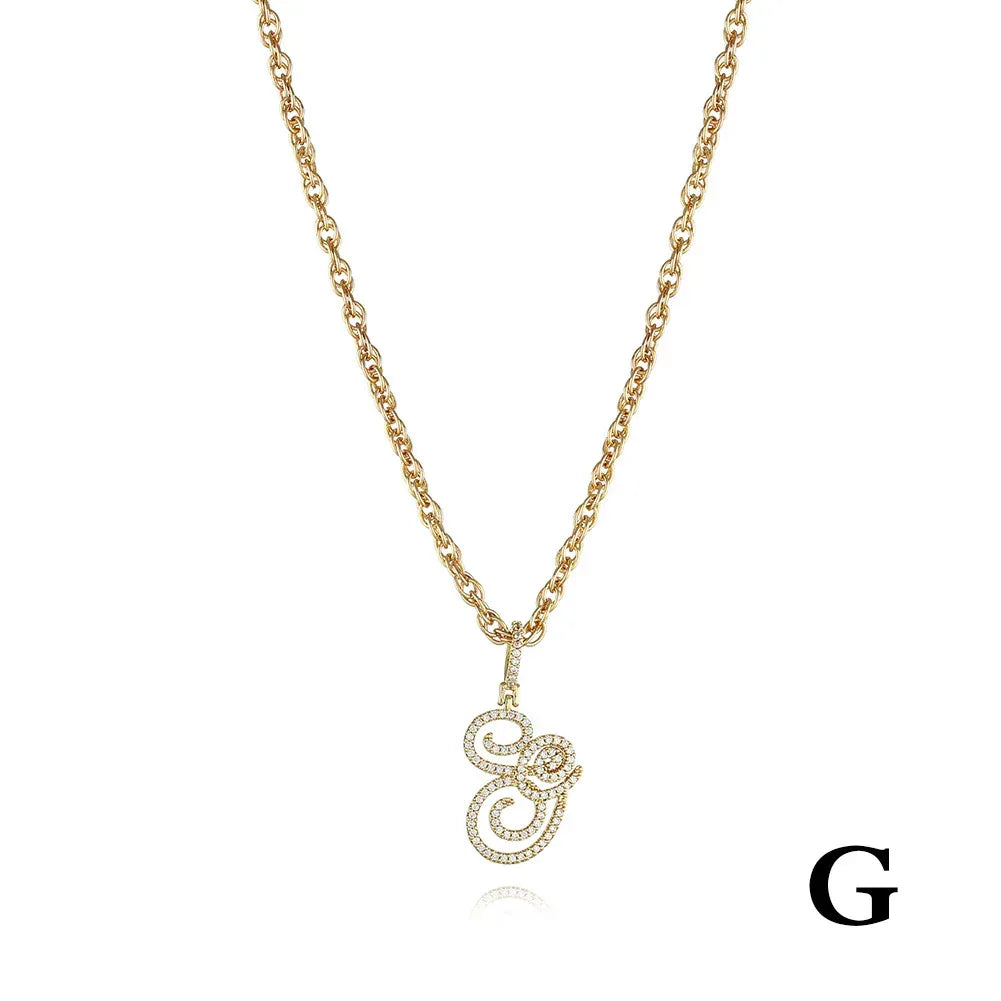 26 Letter Zircon 18k Gold Necklace - Viexta