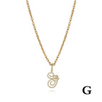 26 Letter Zircon 18k Gold Necklace