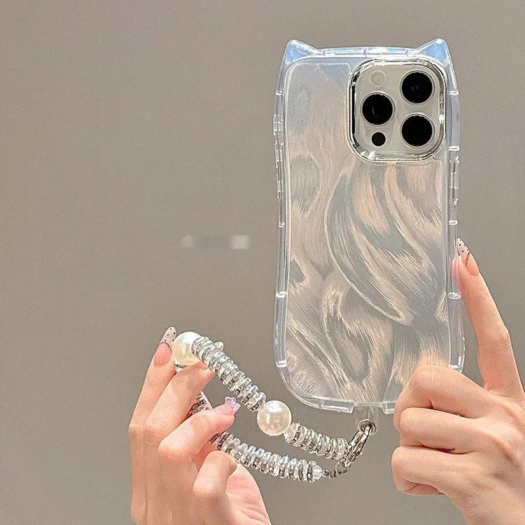 cat-ear-feather-yarn-iphone-case - Viexta