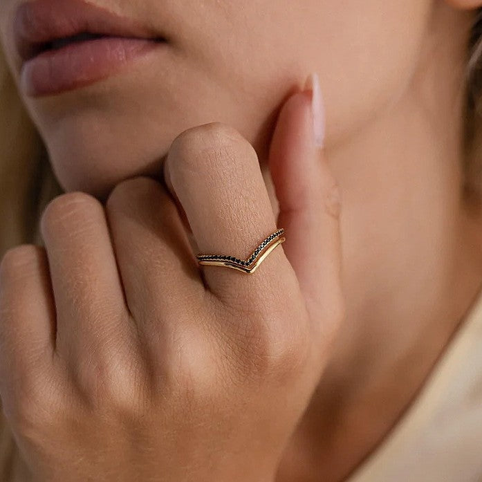 New Herringbone Ring Set