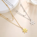 Layered Snowflake Titanium Steel Necklace - Viexta