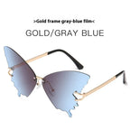Butterfly Fashion Large Rim Gradient Color Sunglasses - Viexta
