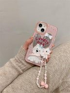 Polka Dot Chain Chlorophytum Girl iPhone Case - Viexta