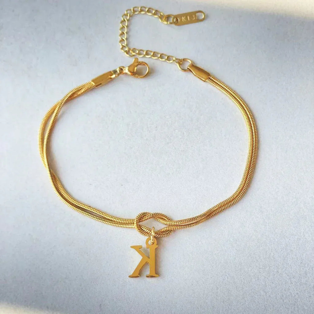 stainless-steel-26-letter-pendant-bracelet - Viexta