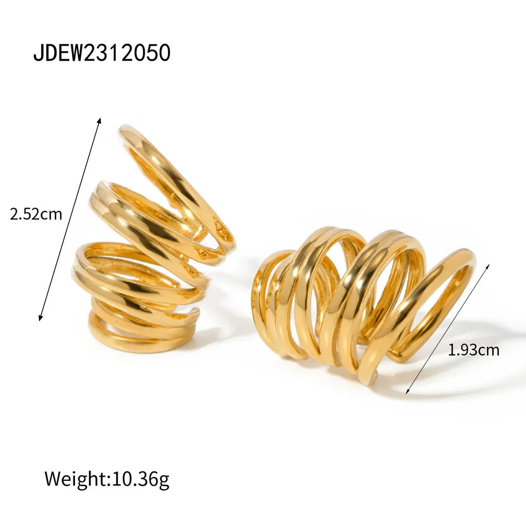 18K Stainless Steel Three-layer Ear Clip - Viexta