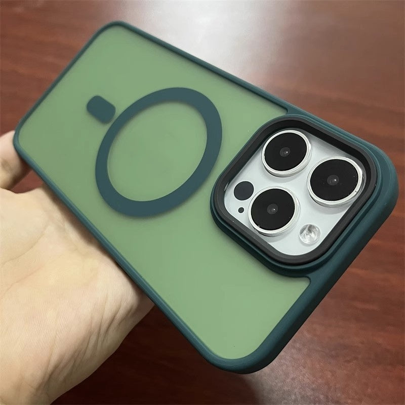 Solid Color Magnetic Frosted iPhone Case