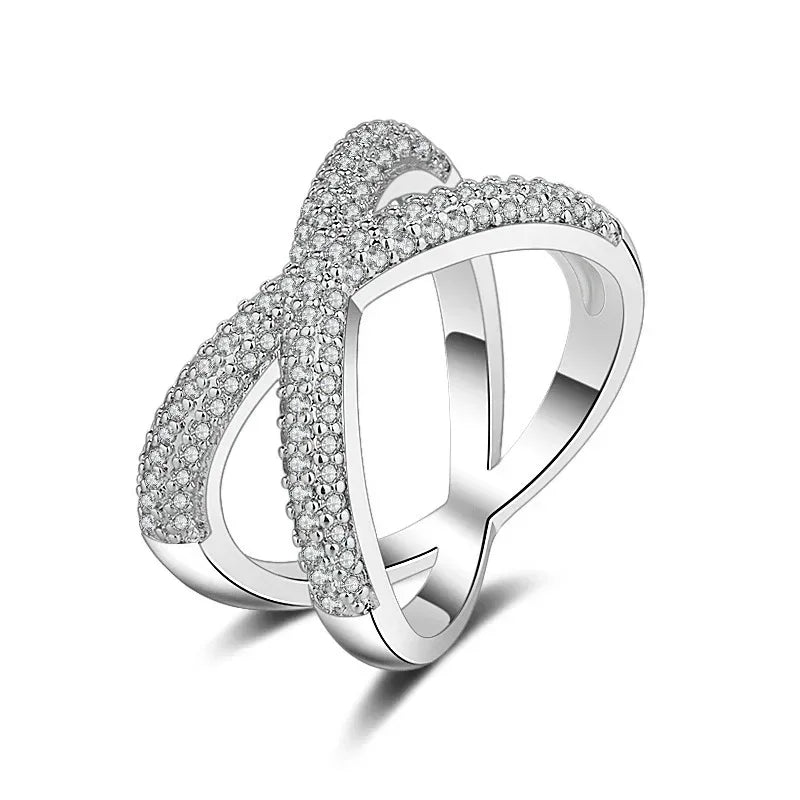 Geometric Full Diamond Luxury Women's Ring - Viexta