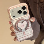 Magnetic Holder Pink-brown Striped iPhone Cases - Viexta
