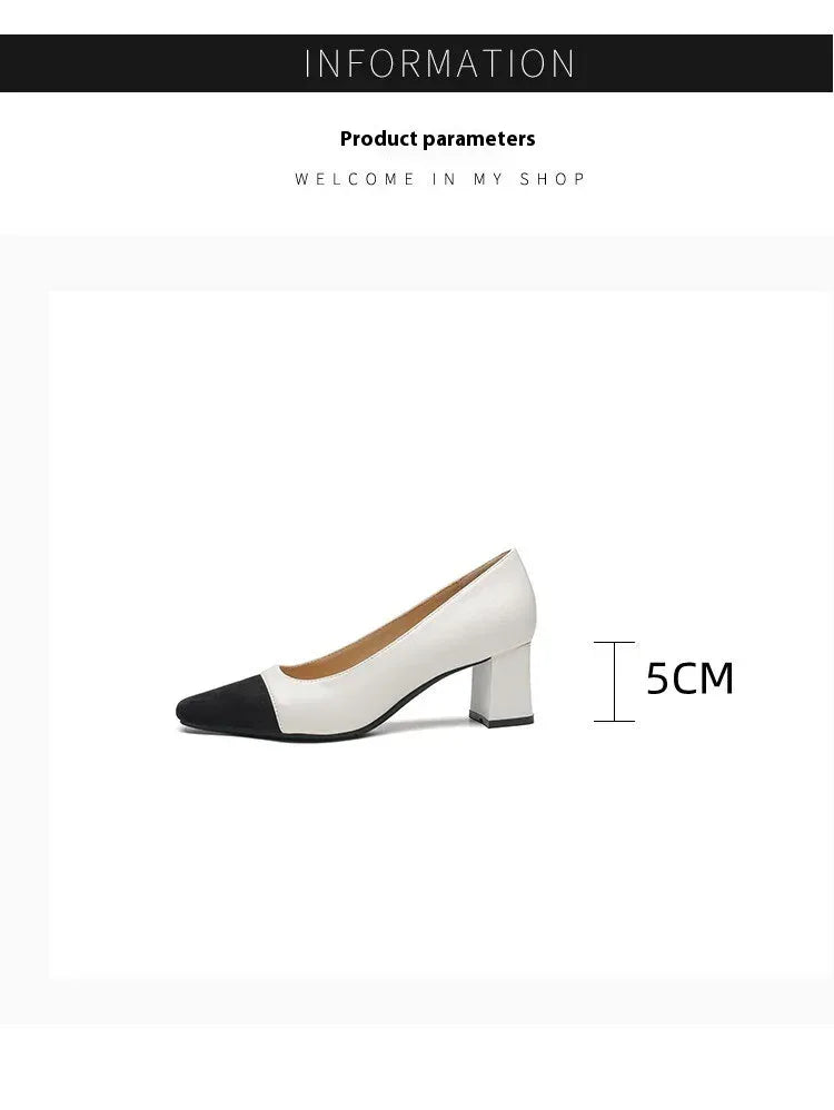 Classic Low-cut Mid Heel High Heels - Viexta