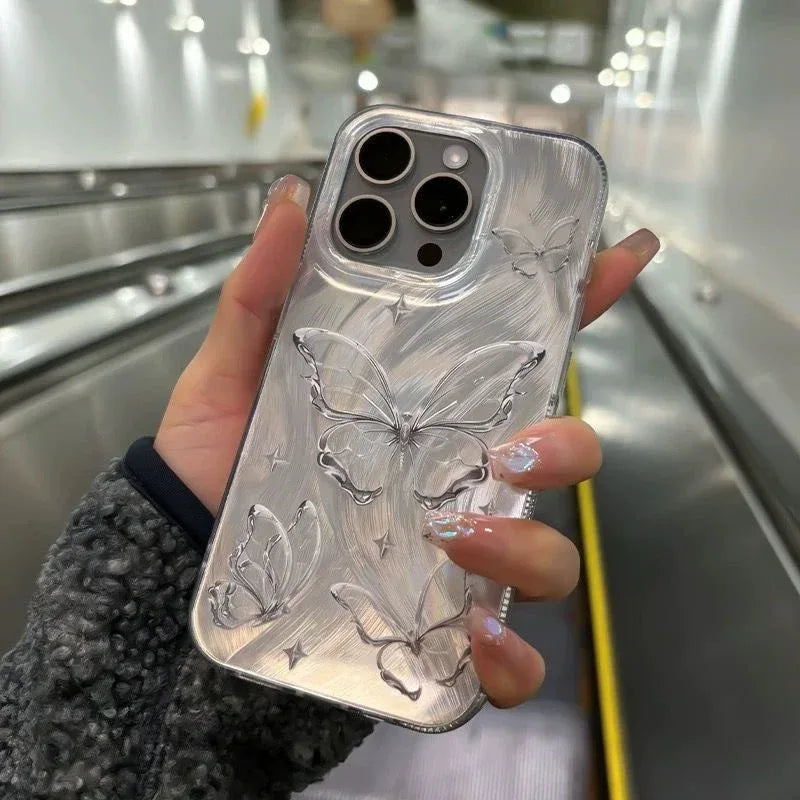 butterfly-iphone-anti-silver-feather-case - Viexta