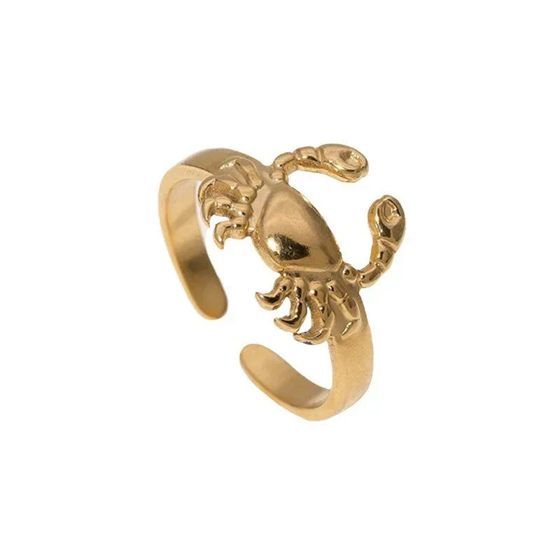 Stainless Steel Crab Open End Ring - Viexta