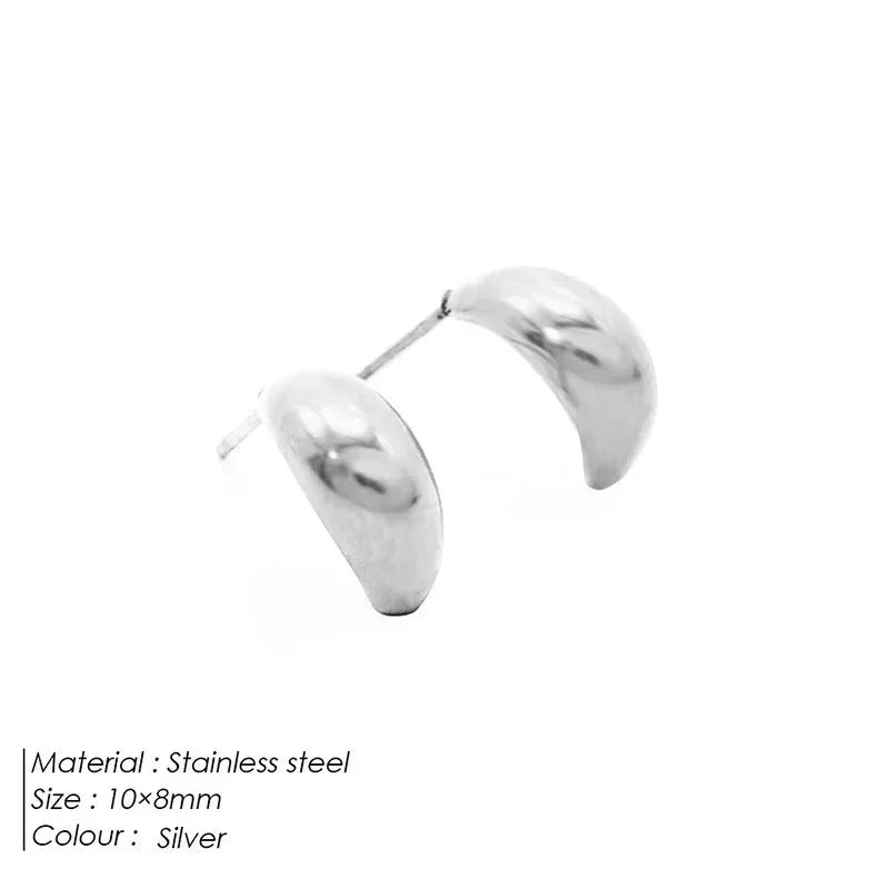 18K Plating Titanium Steel Stainless Steel Stud Earrings - Viexta