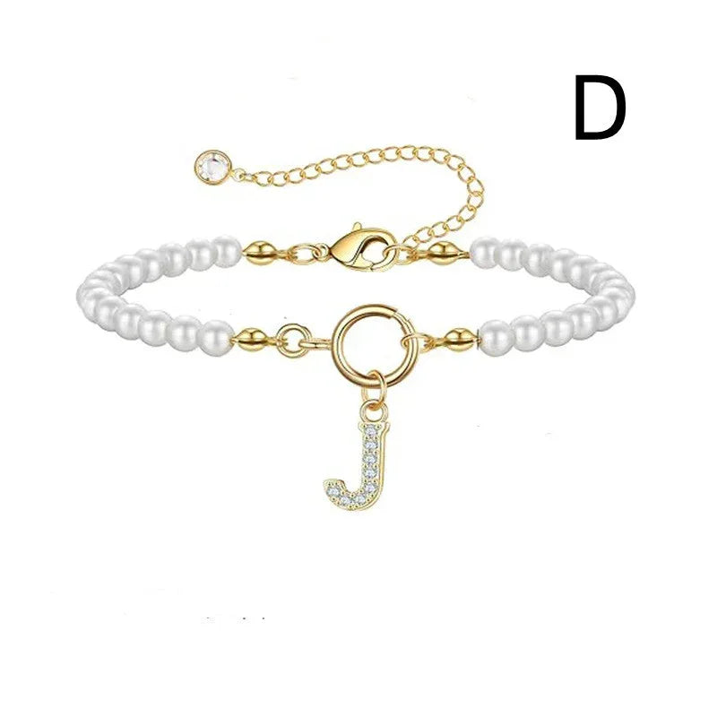 6mm Pearl Bracelet Buckle Letter - Viexta