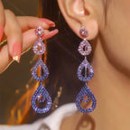 Rhinestone Long Earrings - Viexta