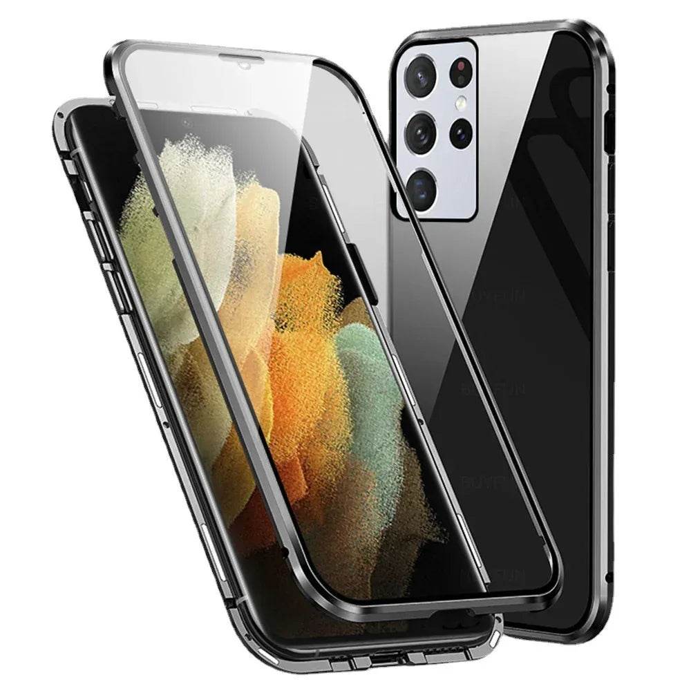 s23ultra-double-sided-glass-magnetic-king-phone-case - Viexta