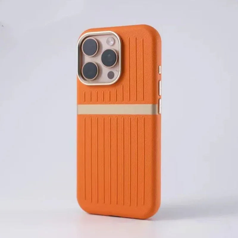 Corrugated Magnetic Business Leather iPhone Case - Viexta