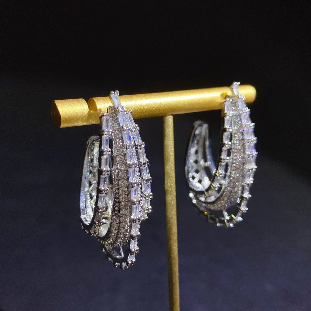 superflash-zircon-multi-layer-three-dimensional-elegant-earring - Viexta