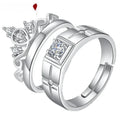 Crown Men's And Women's Diamond Couple Ring - Viexta