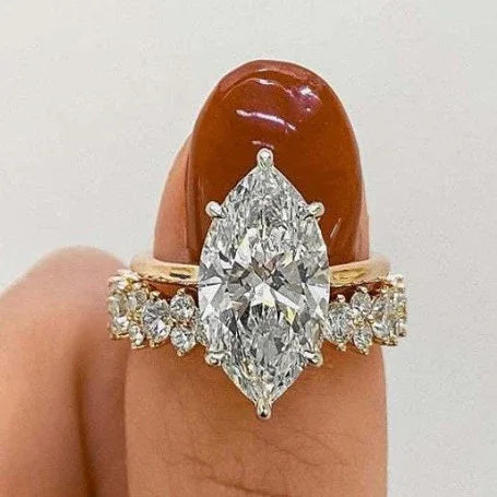 White Diamond Horse's Eye Ring
