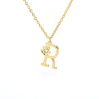 Rose English Alphabet Pendant Necklace - Viexta