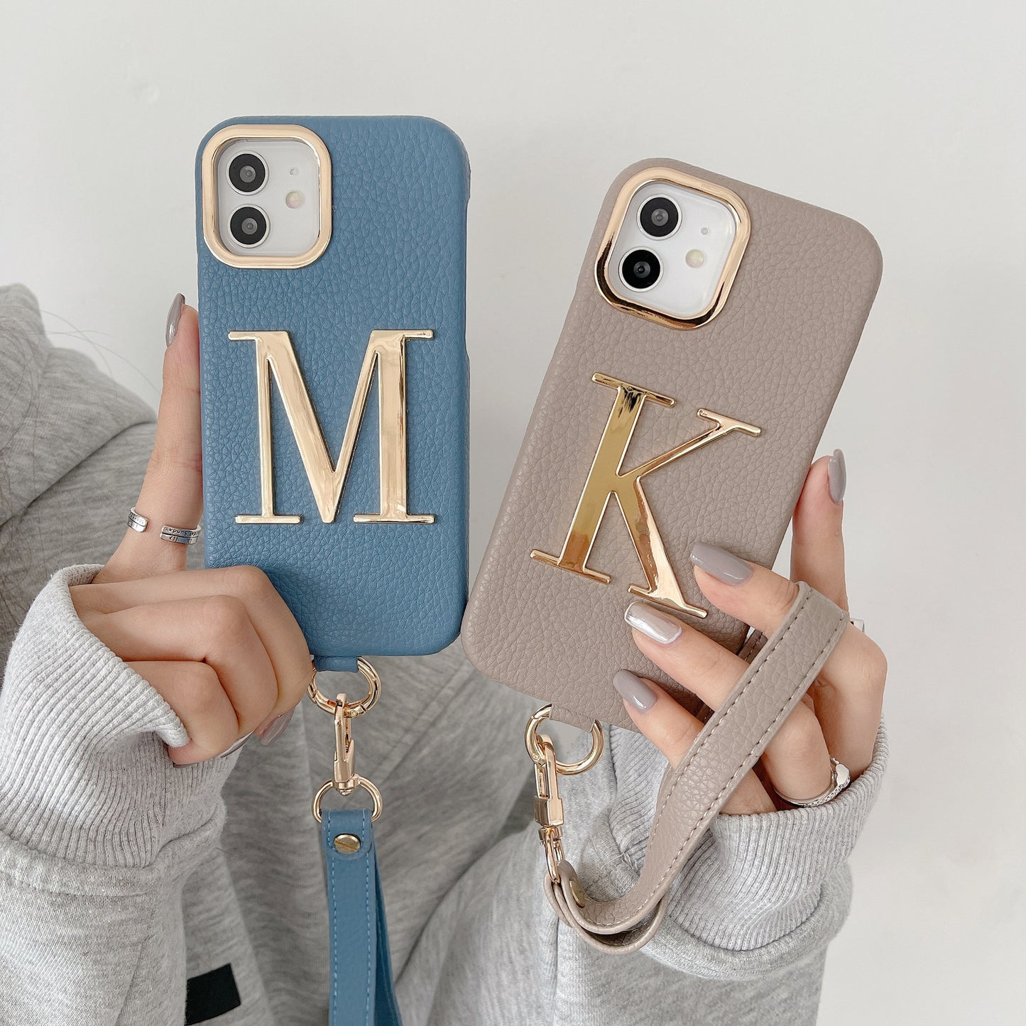 PU Metal Letter iPhone Case