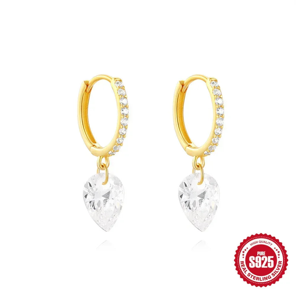s925-sterling-silver-classic-diamond-eardrop-earring - Viexta