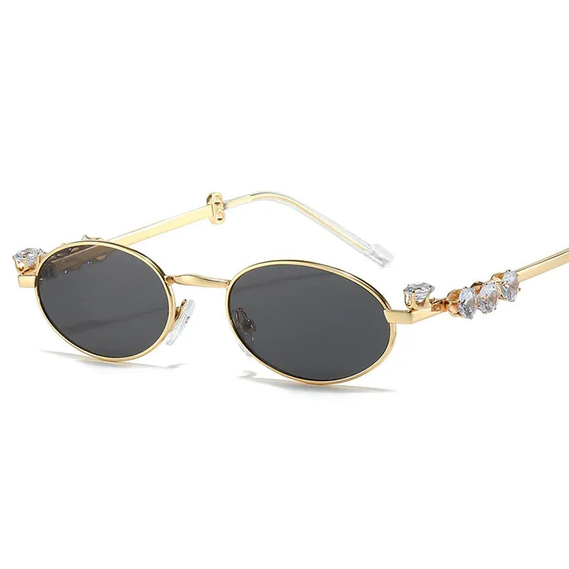 diamond-decoration-oval-metal-sun-glasses - Viexta
