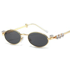 diamond-decoration-oval-metal-sun-glasses - Viexta