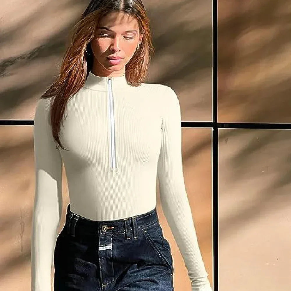 Fashion Long Sleeve Zipper Jumpsuit - Viexta