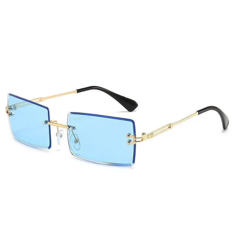 Women's Fashionable Rimless Cut Edge Gradient Sunglasses - Viexta