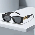 Diamond-chain Square-frame Sunglasses - Viexta