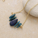 Natural Stone Waterdrop Vacation Pendant Necklace