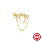 S925 Sterling Silver Moon Piercings