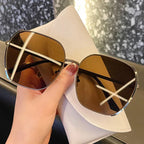 Female Fashion Simple Thin Anti-UV Sunglasses - Viexta