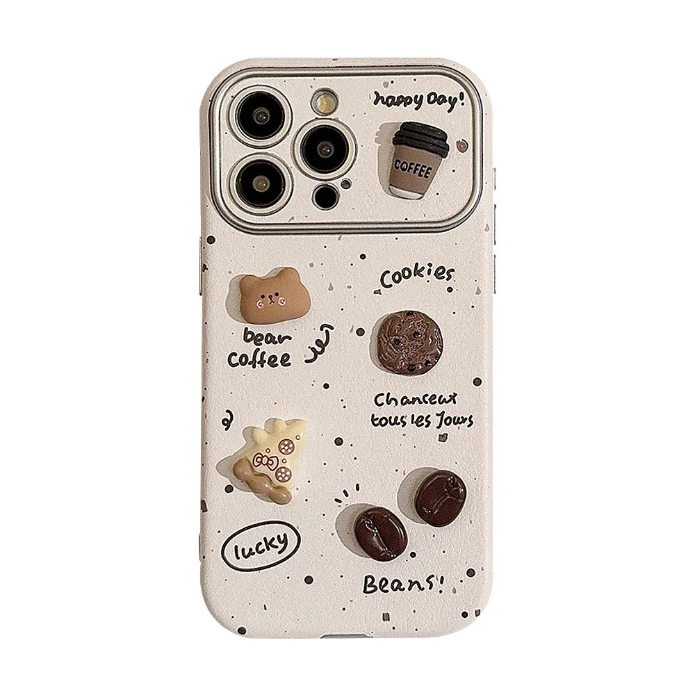Ink-splashed 3D Coffee Bear iPhone Case