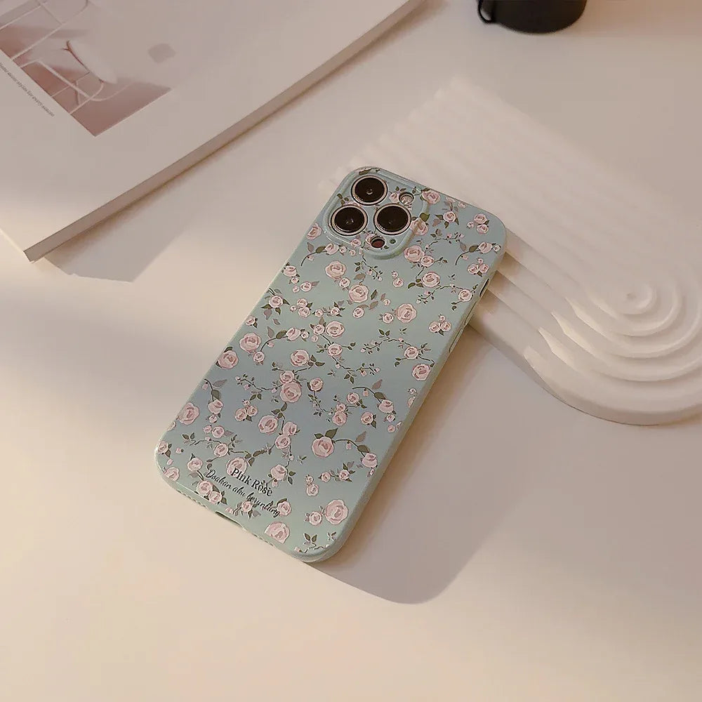 Korean Vintage Floral iPhone Case - Viexta