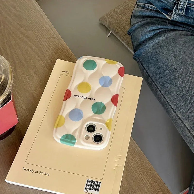 Color Polka Dot Chain Lanyard iPhone Case - Viexta