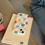 Color Polka Dot Chain Lanyard iPhone Case - Viexta