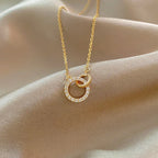 Inlaid Zircon Stainless Steel Combination Necklace - Viexta