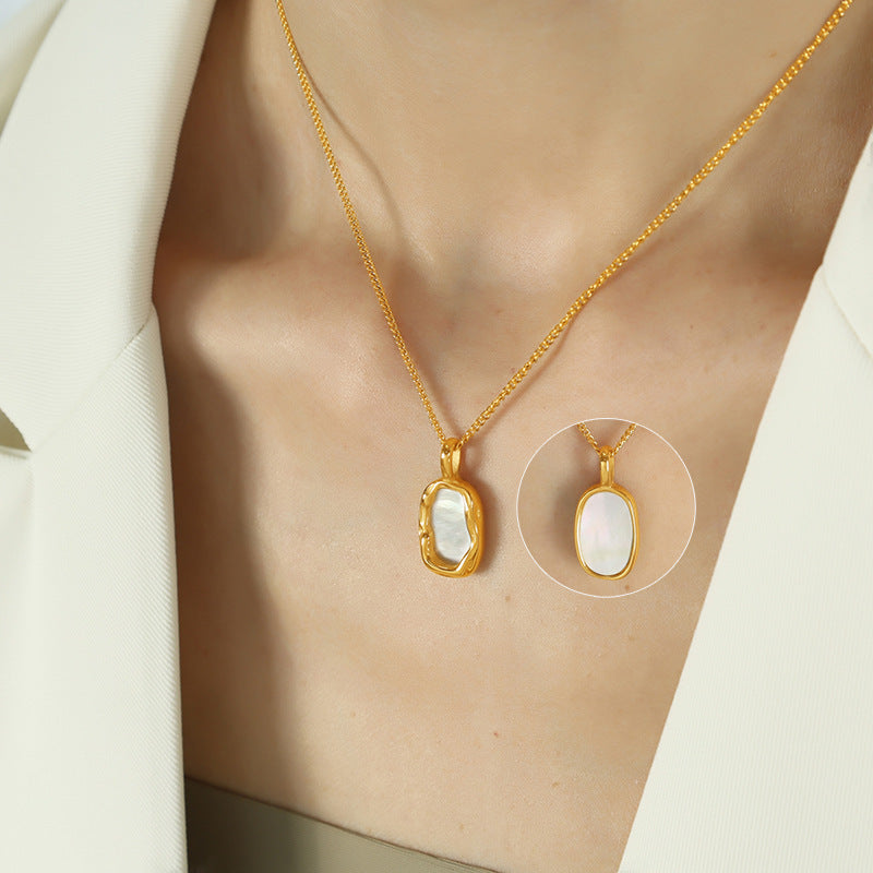 Irregular Geometric Titanium Steel Gold-plated Necklace