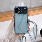 Over-the-shoulder Lanyard Leather iPhone Case - Viexta