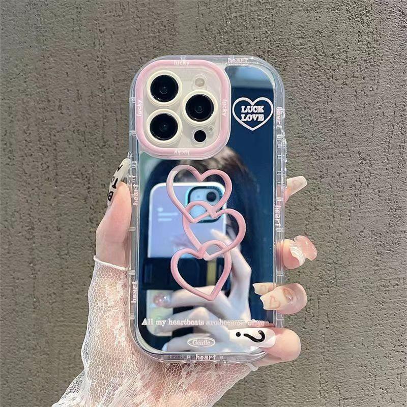 Drop-resistant Love Makeup Mirror iPhone Case - Viexta
