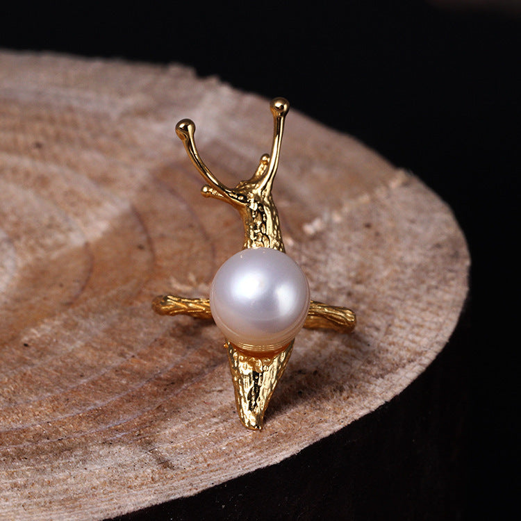 Snail Freshwater Pearl Ring