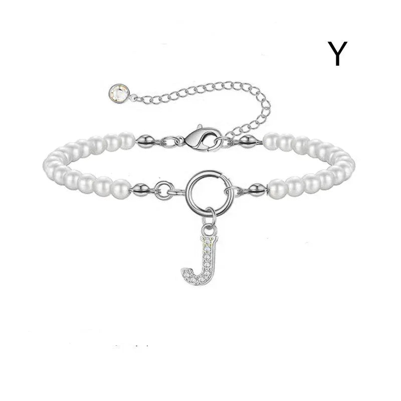 6mm Pearl Bracelet Buckle Letter - Viexta