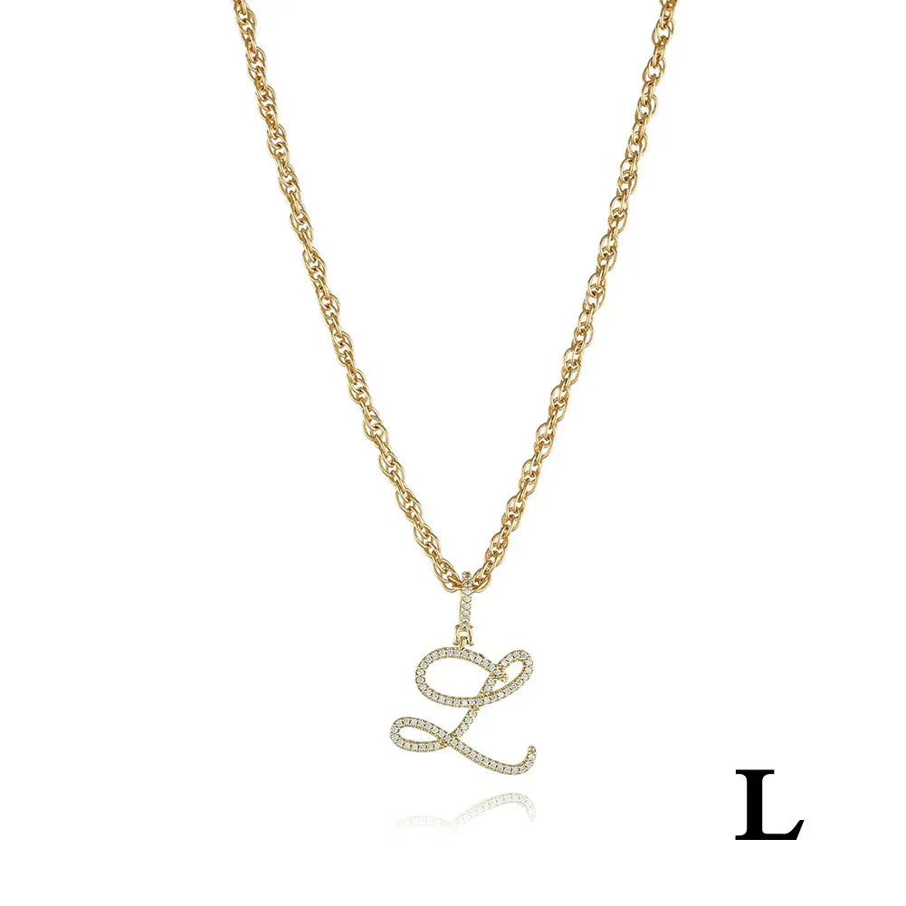 26 Letter Zircon 18k Gold Necklace - Viexta