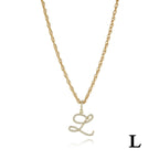 26 Letter Zircon 18k Gold Necklace