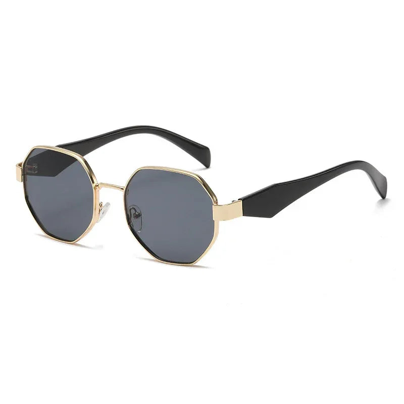 Square Polygon Metal Sunglasses - Viexta