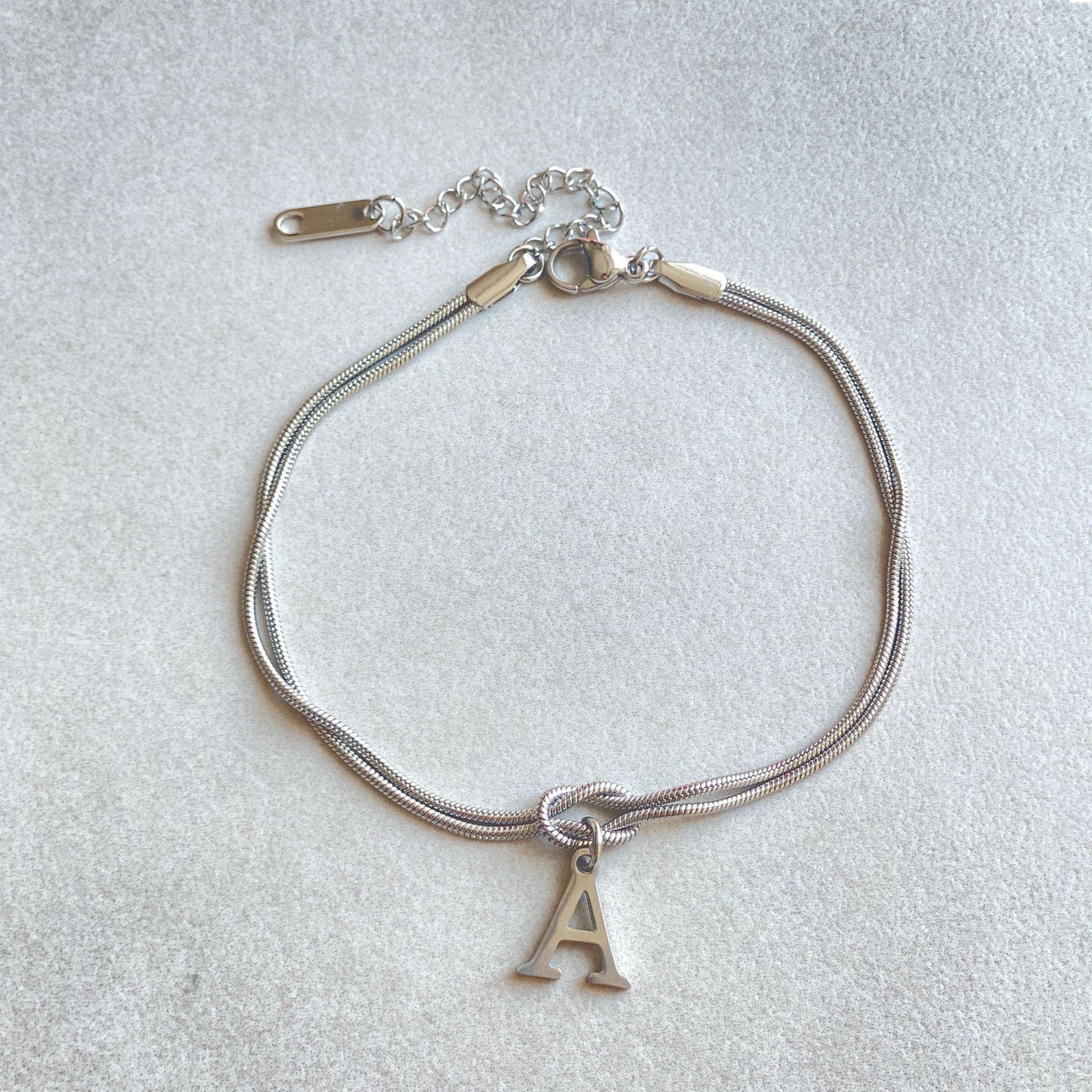 Stainless Steel 26 Letter Pendant Bracelet