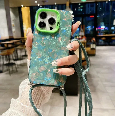 Crossbody Shell Pattern Lanyard iPhone Cover - Viexta